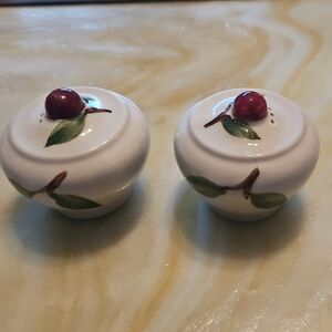 Vintage 1950s Orchard Ware Cherry Ceramic Salt and Pepper Shakers